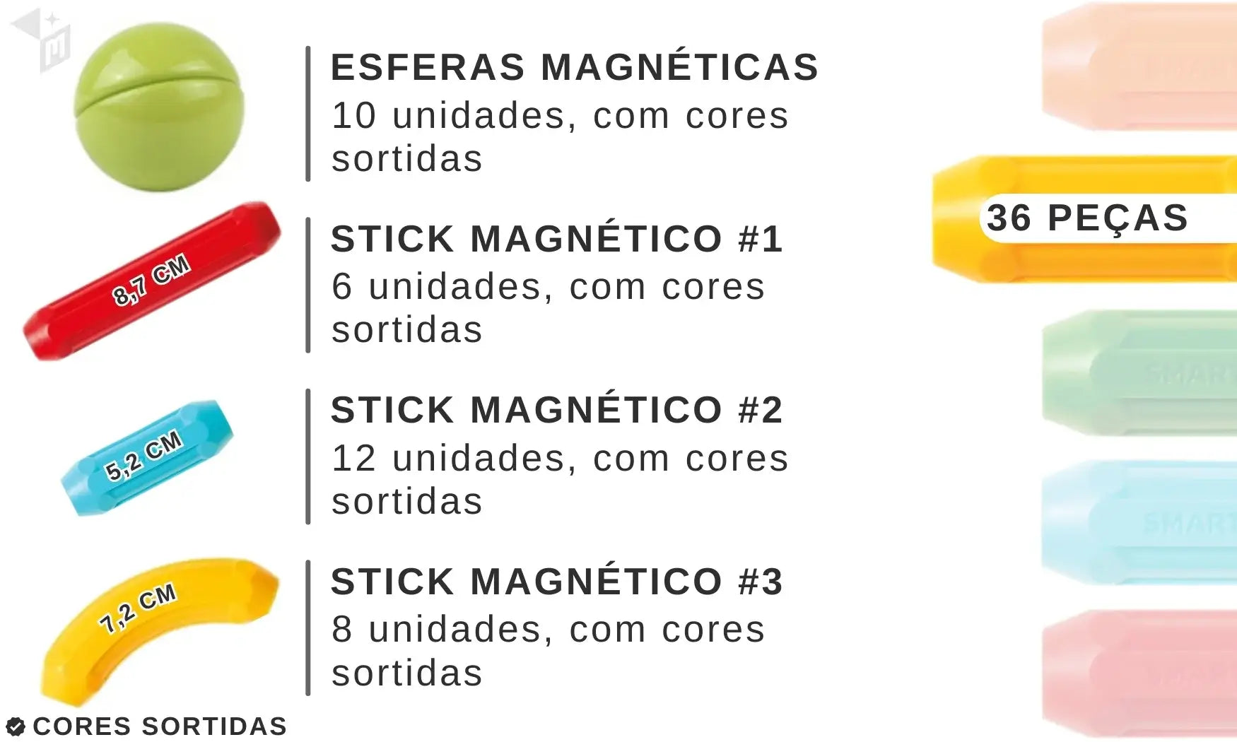 Brinquedo Magnetico MagneticSticks da Loja MelhorIdeia