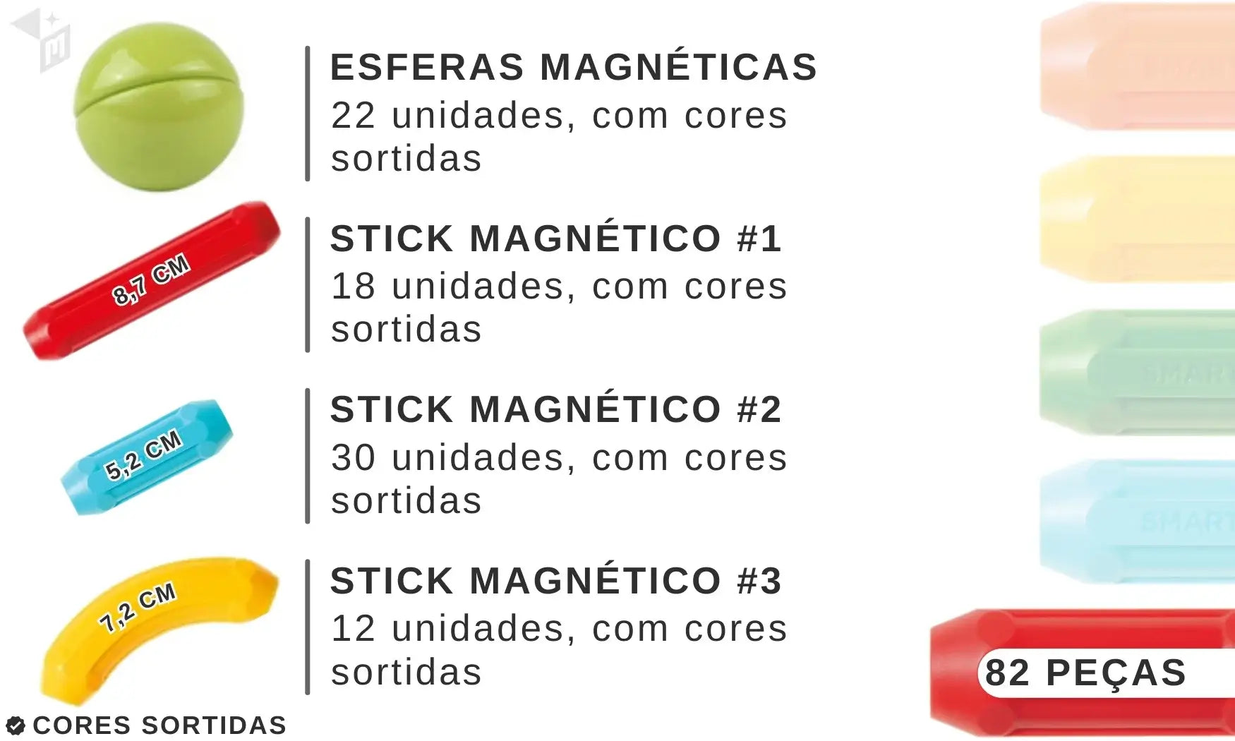 Brinquedo Magnetico MagneticSticks da Loja MelhorIdeia