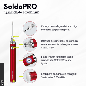 Eletrônicos - SoldaPRO | Ferro De Solda USB Recarregável