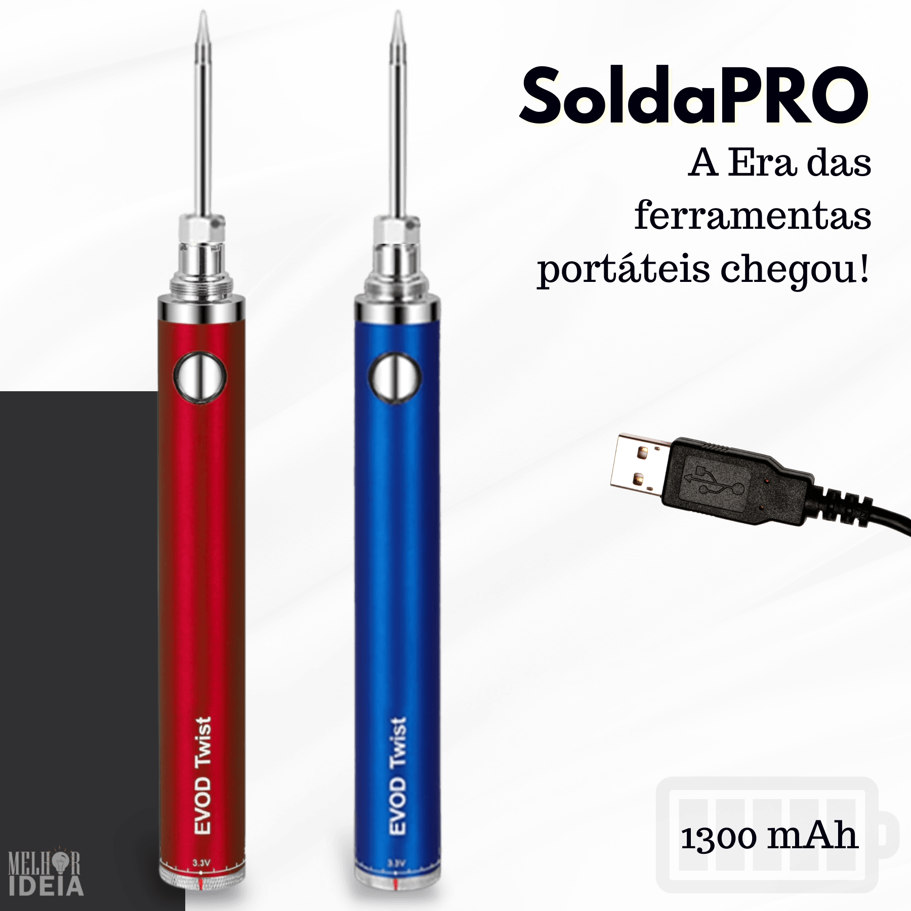 Eletrônicos - SoldaPRO | Ferro De Solda USB Recarregável